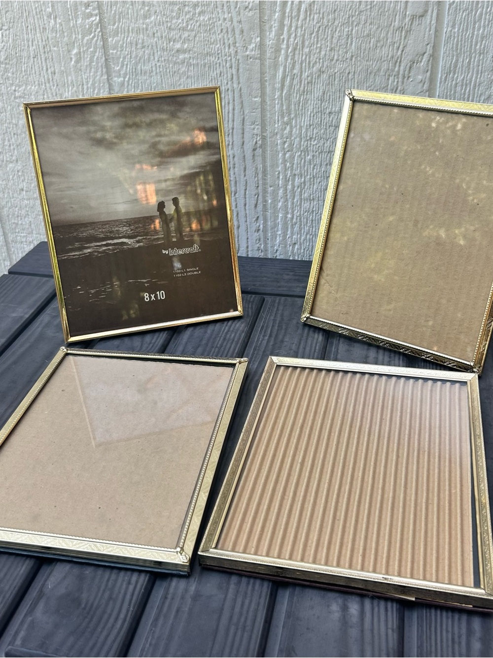 Set of 4 Vintage Gold Metal 8x10 Picture Frames